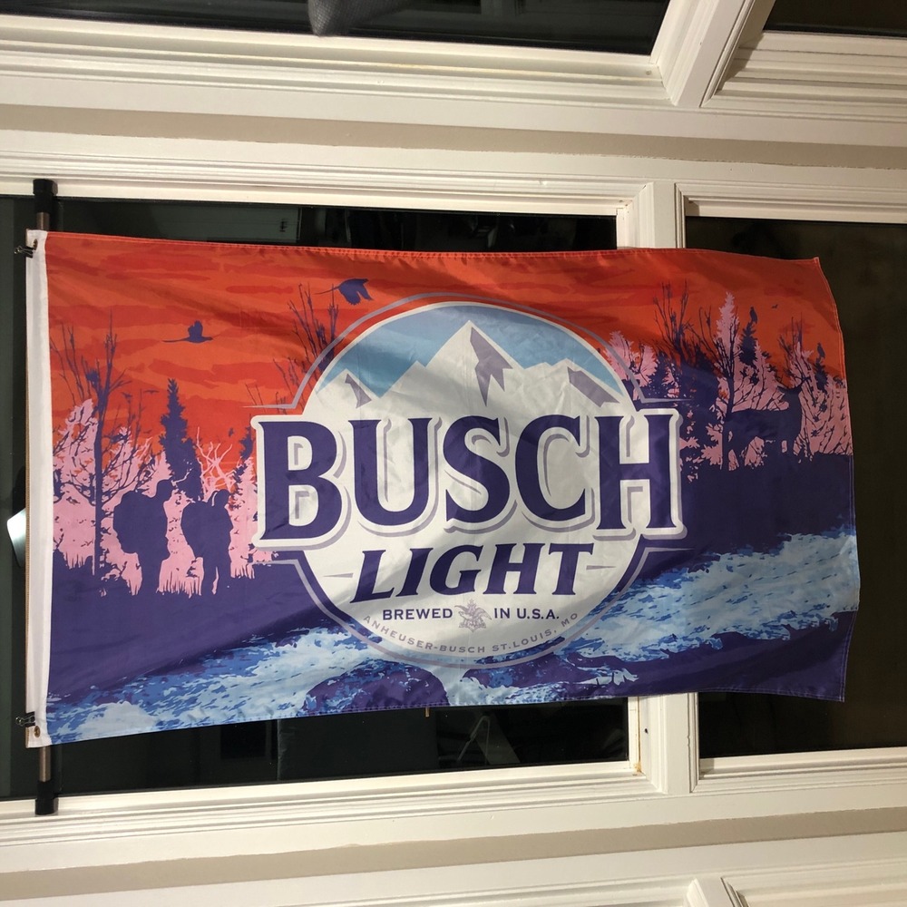 Busch Light Flag 3x5ft Sunset Hikers Bud Light Beer Banner for Man Cave Wall